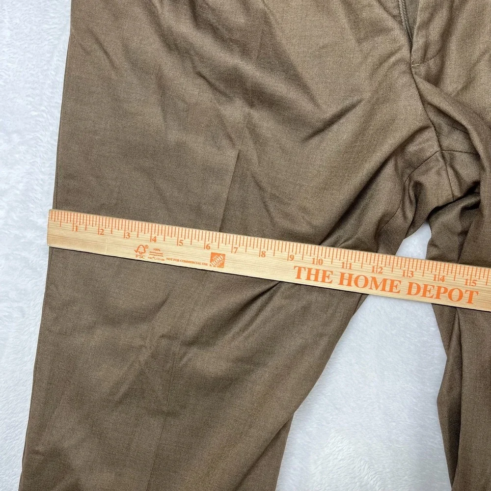 Greg Norman Pleated Dress Pants Men's Brown Cuffed Business Casual‎ - 39X29.5